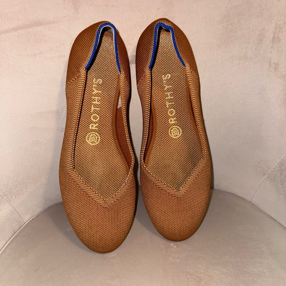Rothy's Tan Flats Timeless Minimalist Design EUC